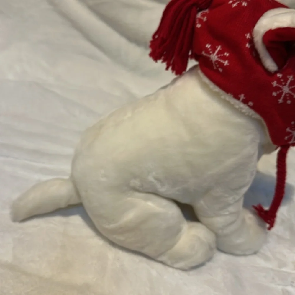 BullsEye the Target Mascot Dog Bull Terrier Plush Stuffed Dog DHC Snowflake Hat